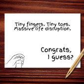 The Real Chaos Has Arrived – Funny Baby Shower カード