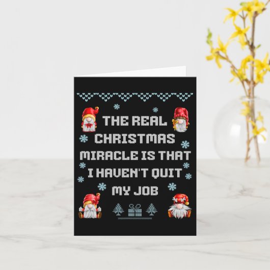 The Real Christmas Miracle - Funny Holiday Angry W カード (黄色い花)