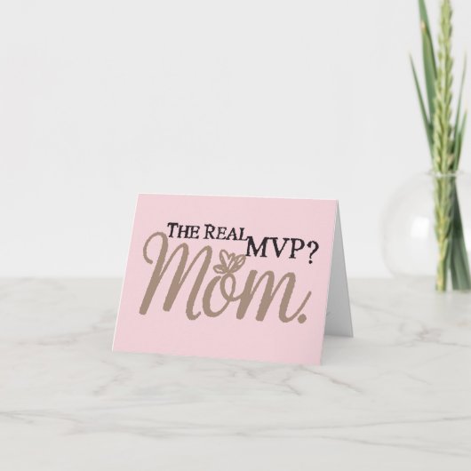 The Real MVP – Mom | Minimalist Blush Pink  サンキューカード (正面)