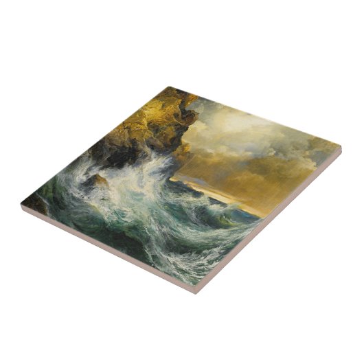 The Receding Wave by Moran, 1909 タイル (側面)