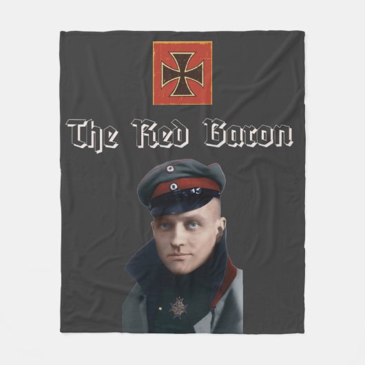 The Red Baron WWI フリースブランケット (正面)