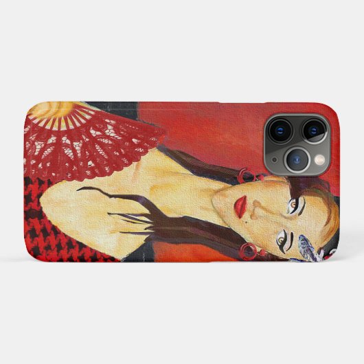 The Red Fan (based on Modigliani's painting) Case-Mate iPhoneケース (裏面(横))