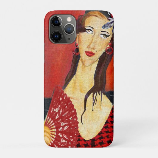 The Red Fan (based on Modigliani's painting) Case-Mate iPhoneケース (裏)