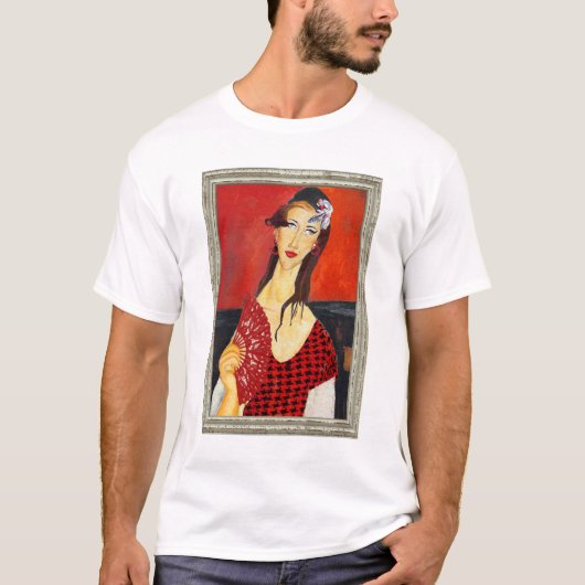 The Red Fan (based on Modigliani's painting) Tシャツ (正面)