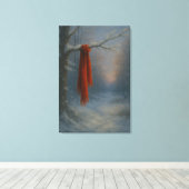 The Red Scarf – Bright Against the Stillness キャンバスプリント (インサイチュ (ウッドフロア))