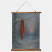 The Red Scarf – Bright Against the Stillness 吊り下げ型タペストリー (正面)