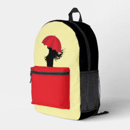 The Red Umbrella プリントバックパック