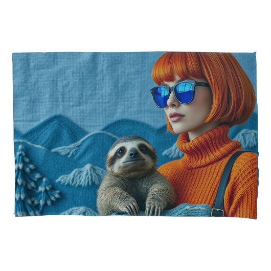 The Redhead and the sloth 枕カバー (正面)