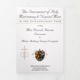 The Refined Catholic Pale Pink Wedding 三つ折りプログラム