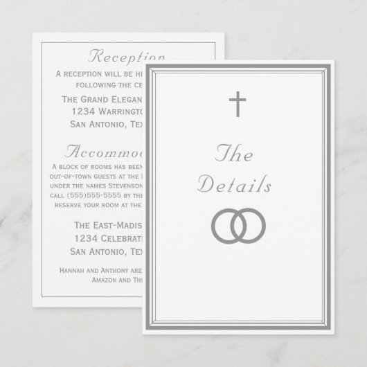 The Refined Catholic Silver Wedding エンクロージャーカード (正面/裏面)
