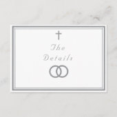 The Refined Catholic Silver & White Wedding エンクロージャーカード (正面)