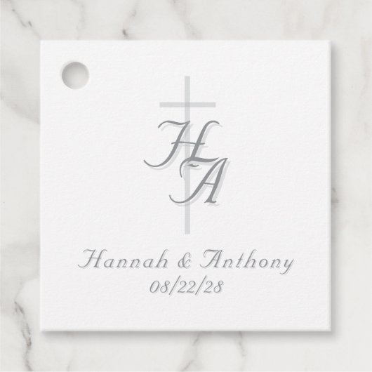 The Refined Catholic Silver & White Wedding フェイバータグ (正面)