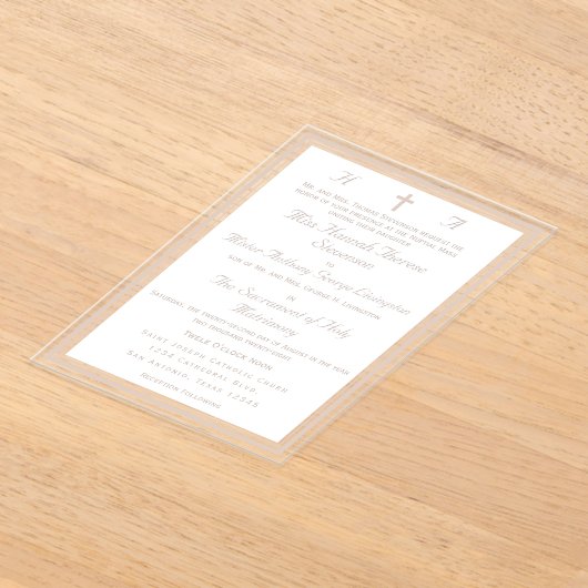 The Refined Catholic Wedding アクリル招待状 (レイダウン)