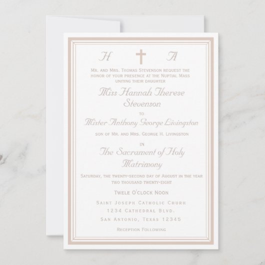 The Refined Catholic Wedding 招待状 (正面)
