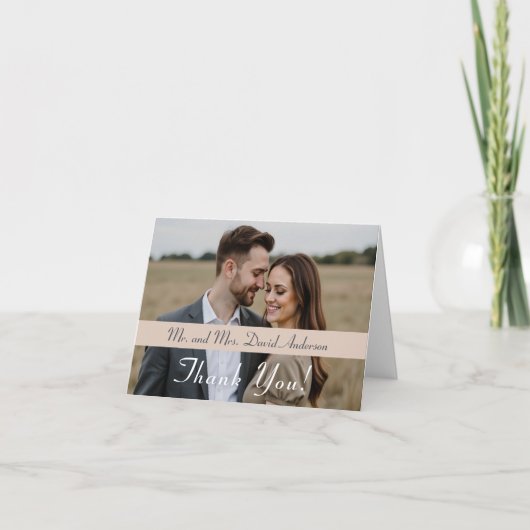 The Refined Catholic Wedding Folded Thank You Card サンキューカード (正面)