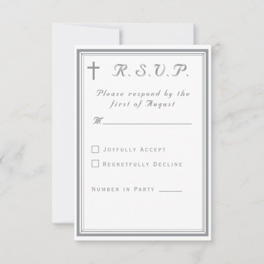 The Refined Catholic Wedding RSVP Card (正面)