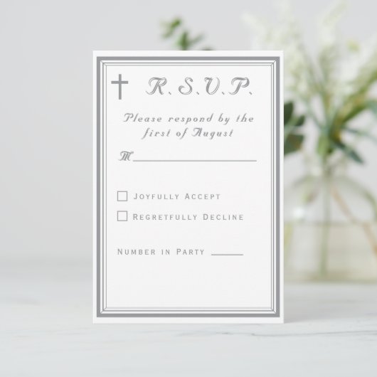 The Refined Catholic Wedding RSVP Card (スタンド正面)