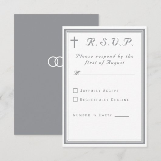 The Refined Catholic Wedding RSVP Card (正面/裏面)