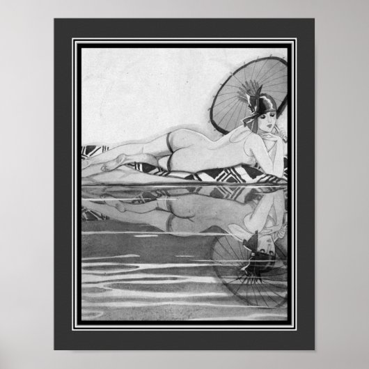 The Reflection" 1923アールデコby Jacke Declerc ポスター (正面)