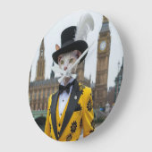 The Regal Sphynx in his dashing suit at Parliament ラージ壁時計 (傾斜)