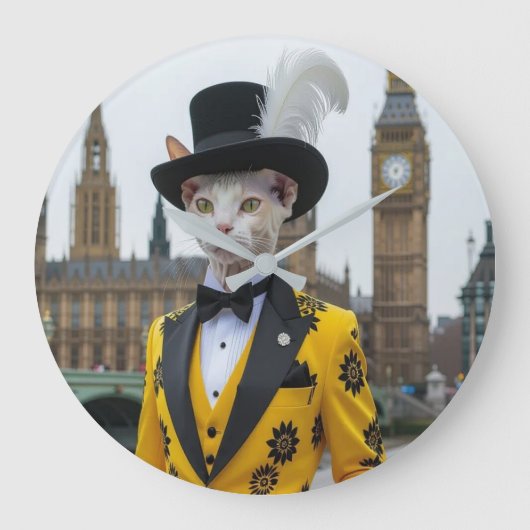 The Regal Sphynx in his dashing suit at Parliament ラージ壁時計 (正面)