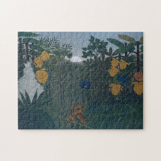 The Repast of the Lion ca. 1907 by Henri Rousseau ジグソーパズル (横)