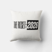 THE RESET: 2026 Black & White Typography Pillow クッション (裏面)