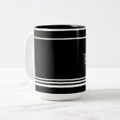 The Reset 2026 Minimal Black & White Mug ツートーンマグカップ (正面左)