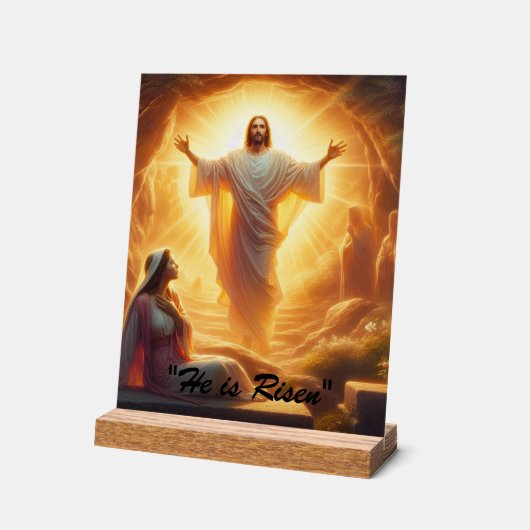 The Resurrection Light: Jesus Christ Rises アクリルサイン (傾斜)