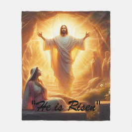 The Resurrection Light: Jesus Christ Rises フリースブランケット
