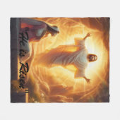 The Resurrection Light: Jesus Christ Rises フリースブランケット (正面(横))