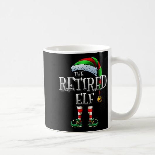 The Retired Elf Shirt Matching Family Retired Chri コーヒーマグカップ (右)
