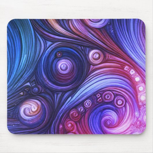 The Retro Purple Paisley Laptop, Desktop Computer マウスパッド (正面)