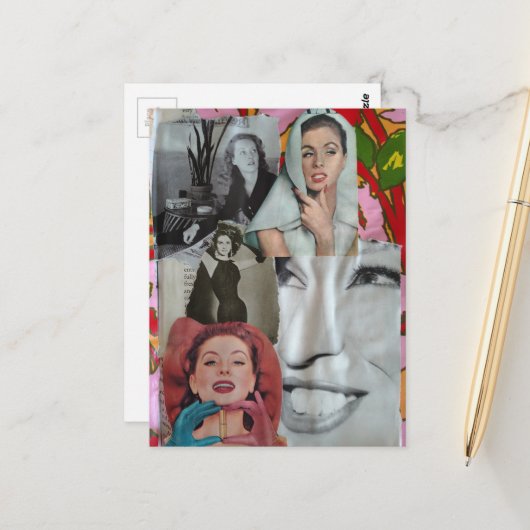 The Retro Women Collage ポストカード (正面/裏面インサイチュ)