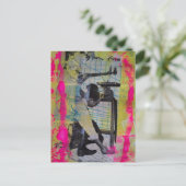 The Retro Working Men Mixed Media Collage ポストカード (スタンド正面)