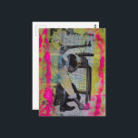 The Retro Working Men Mixed Media Collage ポストカード<br><div class="desc">A mixed media collage made and photographed by Angelandspot in the year 2026 with vintage images from a working book from the 1950s era combined with some other papers and paints</div>