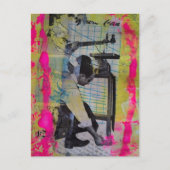 The Retro Working Men Mixed Media Collage ポストカード (正面)