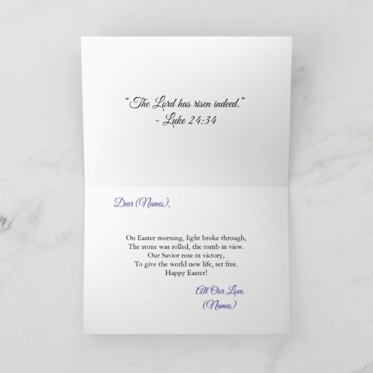 The Risen Of Jesus カード (内部)