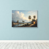 The Riverside Haven at Twilight キャンバスプリント (インサイチュ (ウッドフロア))