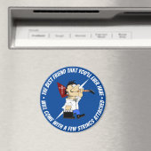 The Road Cartoon Blue最高のでギタープレイヤーの友人 マグネット (インサイチュ (食洗機))