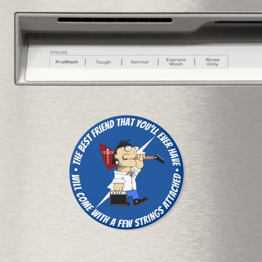 The Road Cartoon Blue最高のでギタープレイヤーの友人 マグネット (インサイチュ (食洗機))