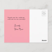 The Road Has Been Long Pink Sneaker Thank You ポストカード (裏面)