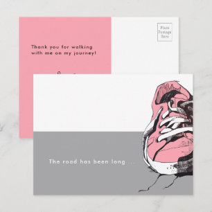 The Road Has Been Long Pink Sneaker Thank You ポストカード