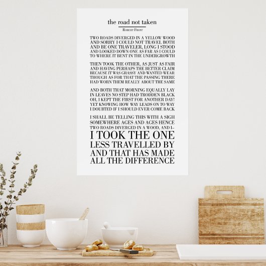 The Road No Taken by Robert Frost ポスター (キッチン)