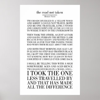 The Road No Taken by Robert Frost ポスター