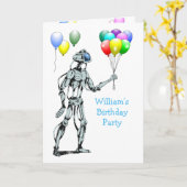 The Robot and the Balloons' Birthday Party カード (黄色い花)