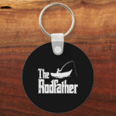 The Rodfather Fun Fishing Fathers Day Movie Pun Da キーホルダー (正面)
