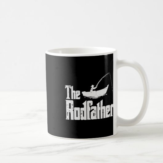 The Rodfather Fun Fishing Fathers Day Movie Pun Da コーヒーマグカップ (右)