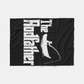 The Rodfather Fun Fishing Fathers Day Movie Pun Da フリースブランケット (正面(横))