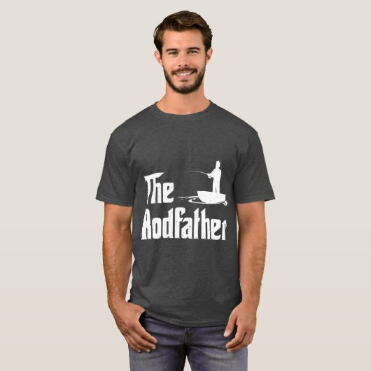 The Rodfather Funny Fishing for Fisherman Gift Tシャツ (正面フル)